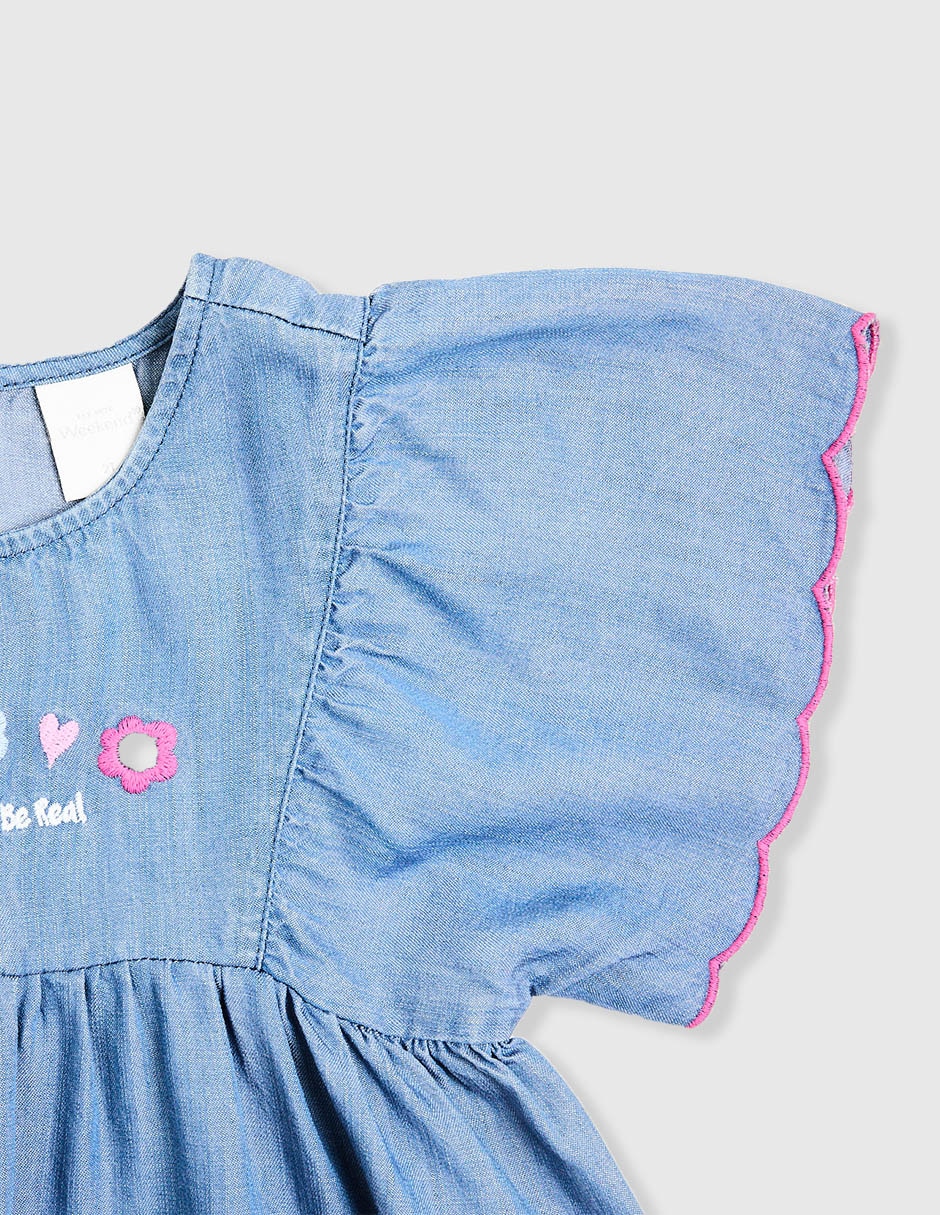 Vestido manga amplia para niña 4