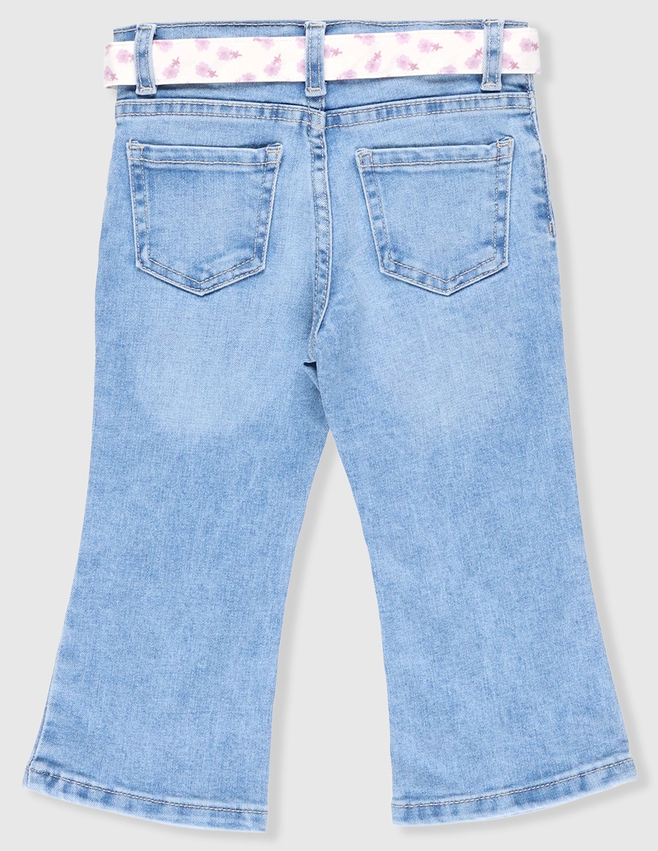 Jeans flare lavado stone wash para niña 2