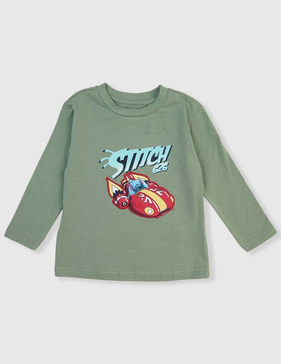 Playera Stitch manga larga para niño Playera Stitch manga larga para niño