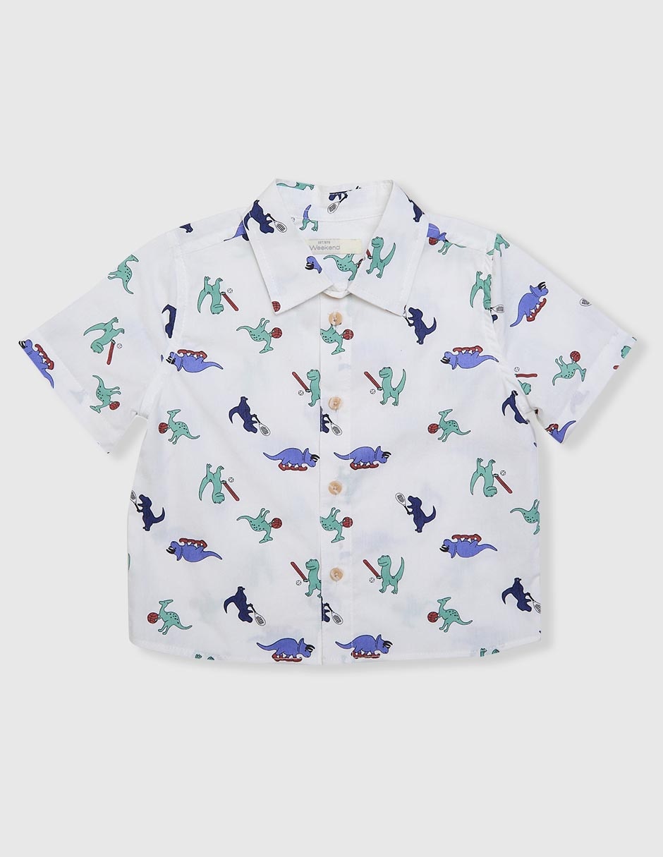 Camisa casual de algodón manga corta para niño Camisa casual de algodón manga corta para niño