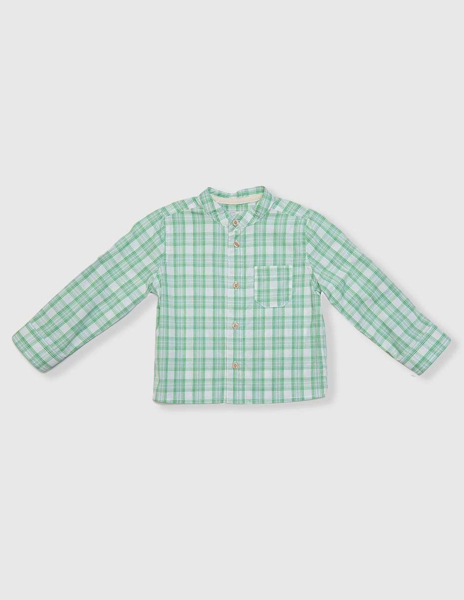 Camisa casual de algodón manga larga para niño Camisa casual de algodón manga larga para niño