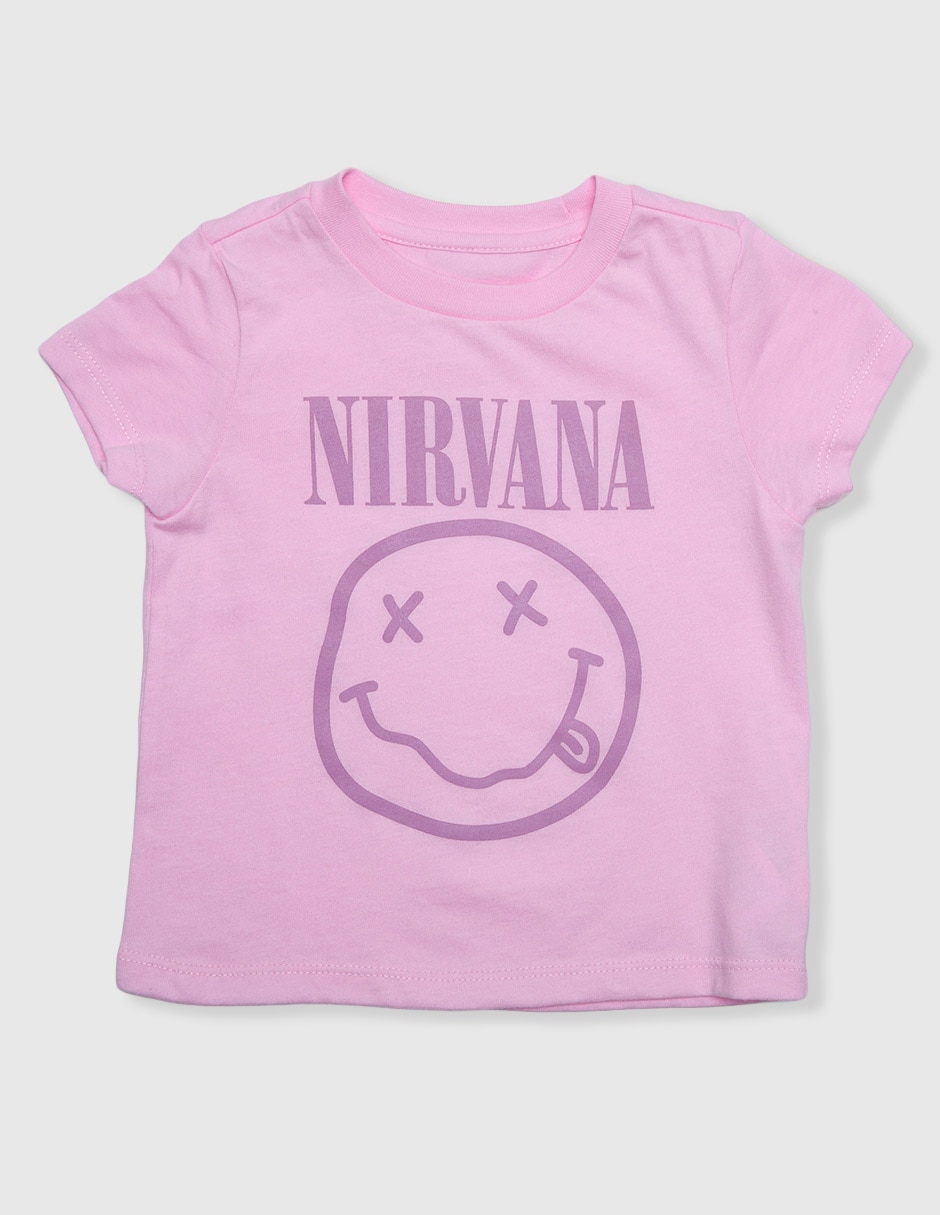Playera Rock Nirvana manga corta para bebé niña