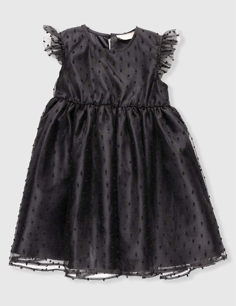 Vestido manga volantes para niña