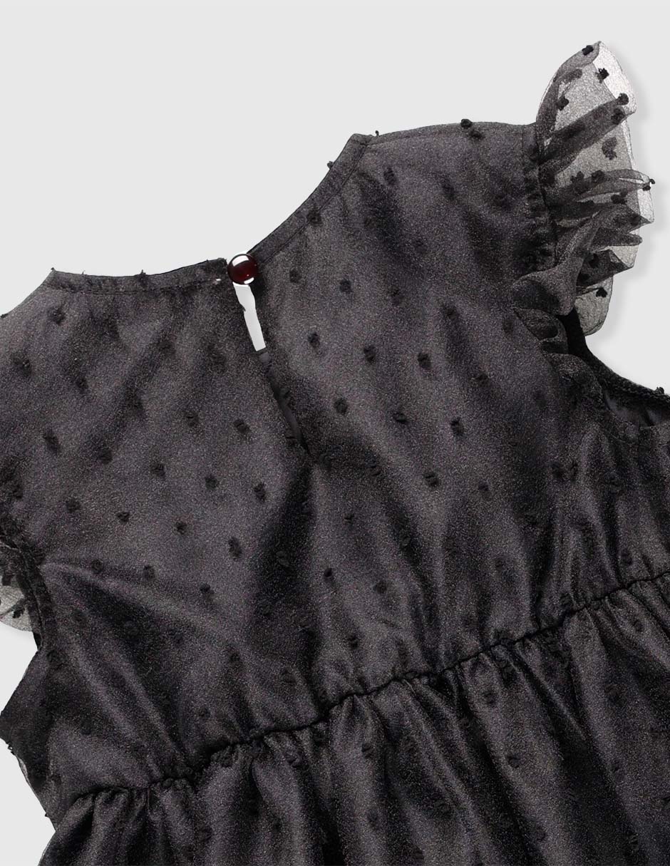 Vestido manga volantes para niña 3