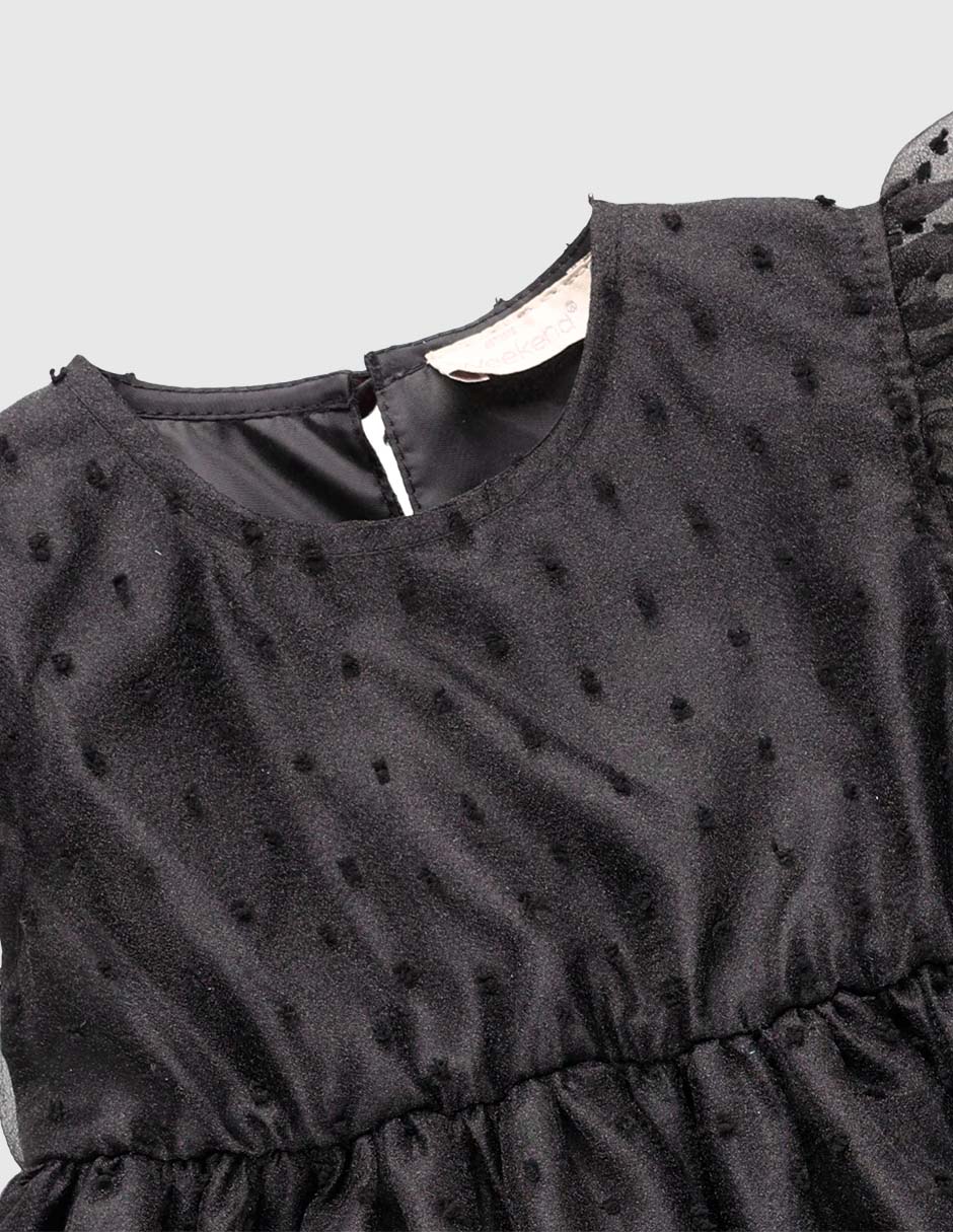 Vestido manga volantes para niña 4