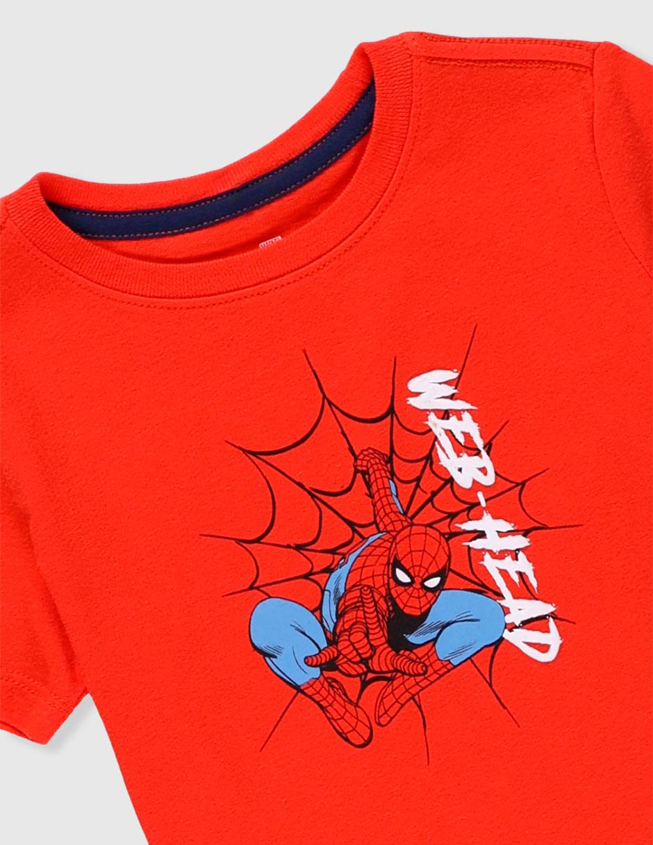 Playera Spider-Man manga corta para preescolar niño 3