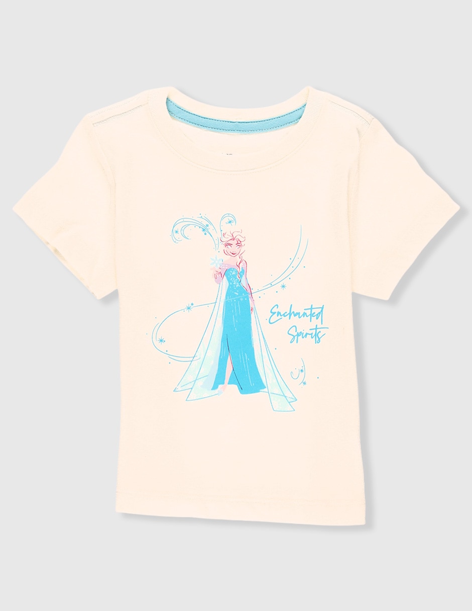 Playera Elsa Disney Frozen manga corta para niña