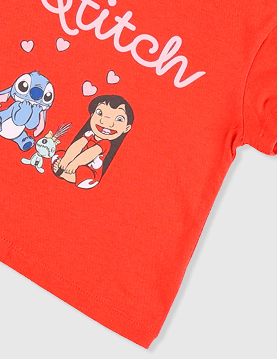 Playera Lilo & Stitch manga corta para niña 4