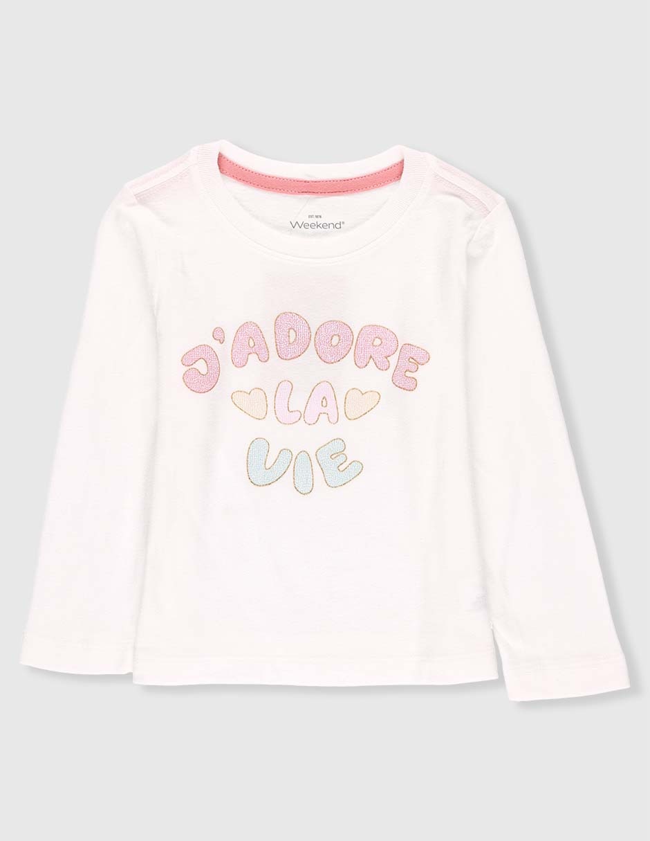 Playera manga larga para bebé niña Playera manga larga para bebé niña