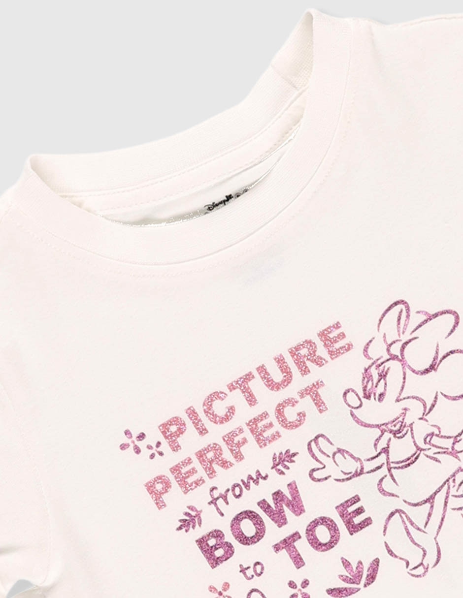 Playera Minnie Mouse manga corta para bebé niña 3