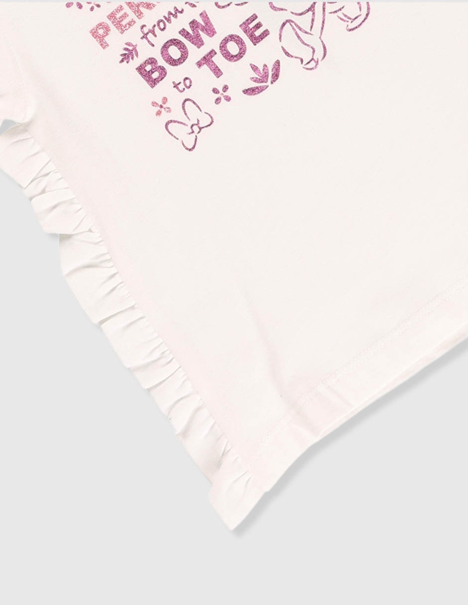 Playera Minnie Mouse manga corta para bebé niña 4