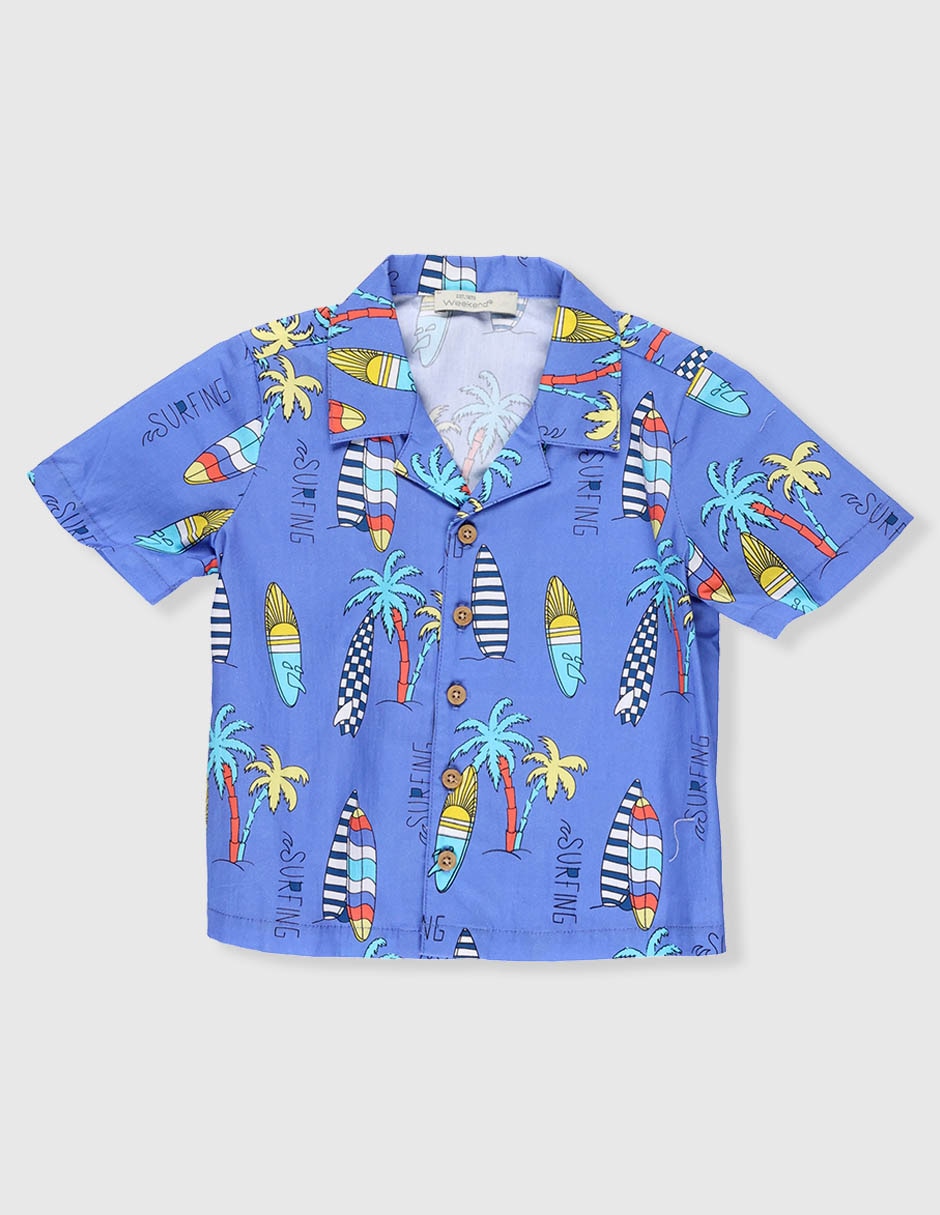 Camisa para playa manga corta para niño Camisa para playa manga corta para niño