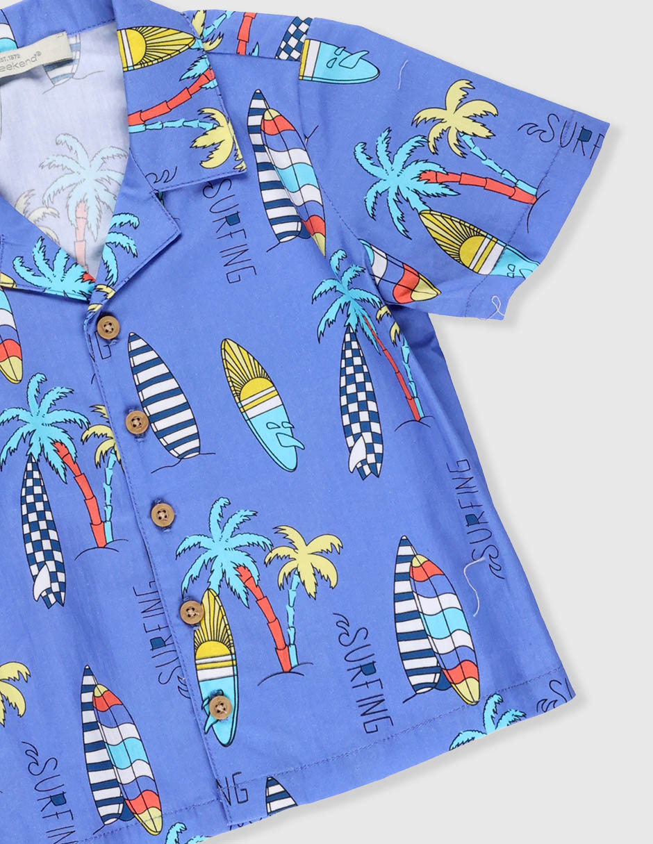 Camisa para playa manga corta para niño 4