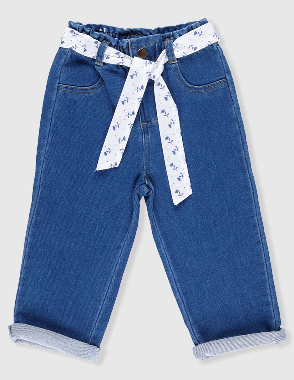 Jeans relaxed baggy lavado medio para niña Jeans relaxed baggy lavado medio para niña