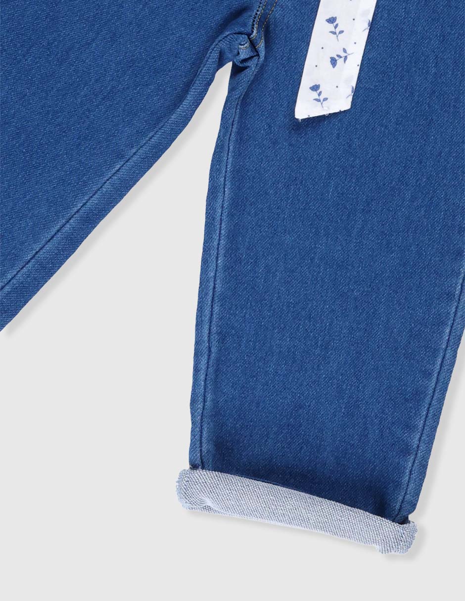 Jeans baggy lavado medio para niña 4