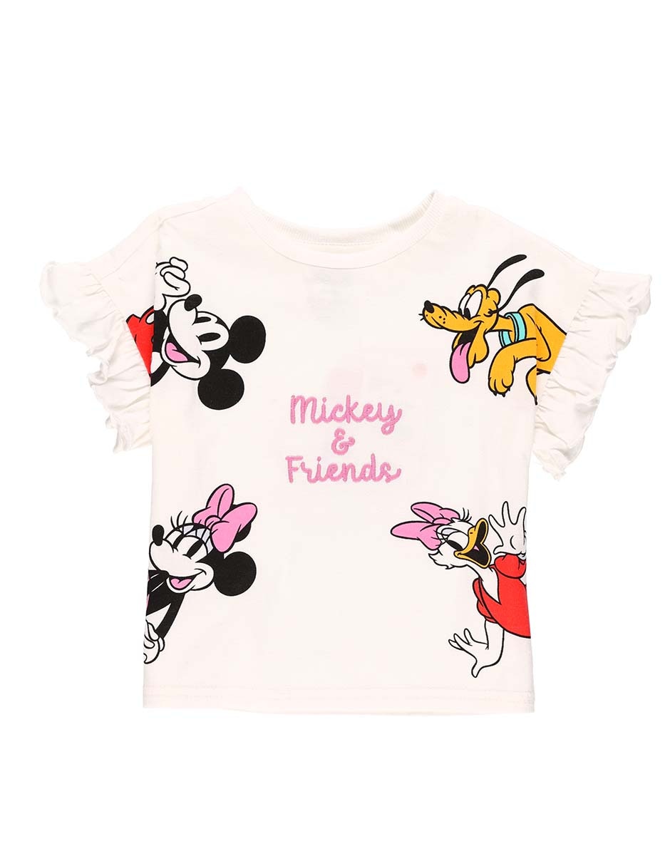 Playera Mickey and Friends Disney manga corta para niña Playera Mickey and Friends Disney manga corta para niña