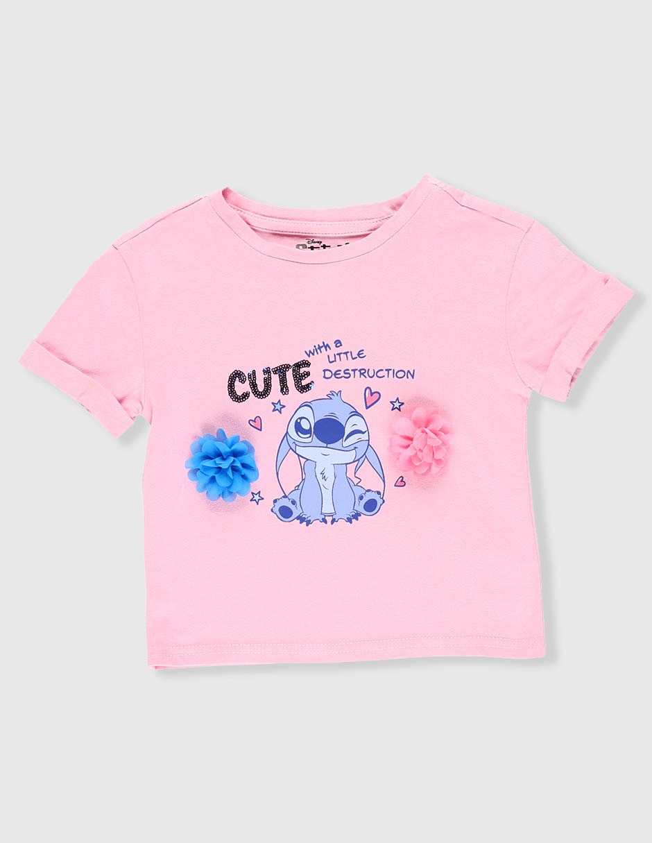 Playera Stitch manga corta para preescolar niña Playera Stitch manga corta para preescolar niña