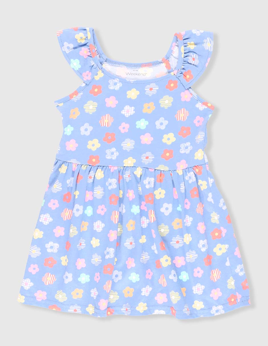 Vestido manga cap para niña