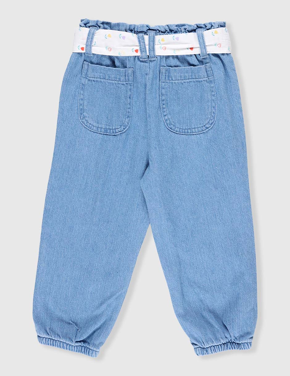 Jeans jogger straight lavado claro para bebé niña 2