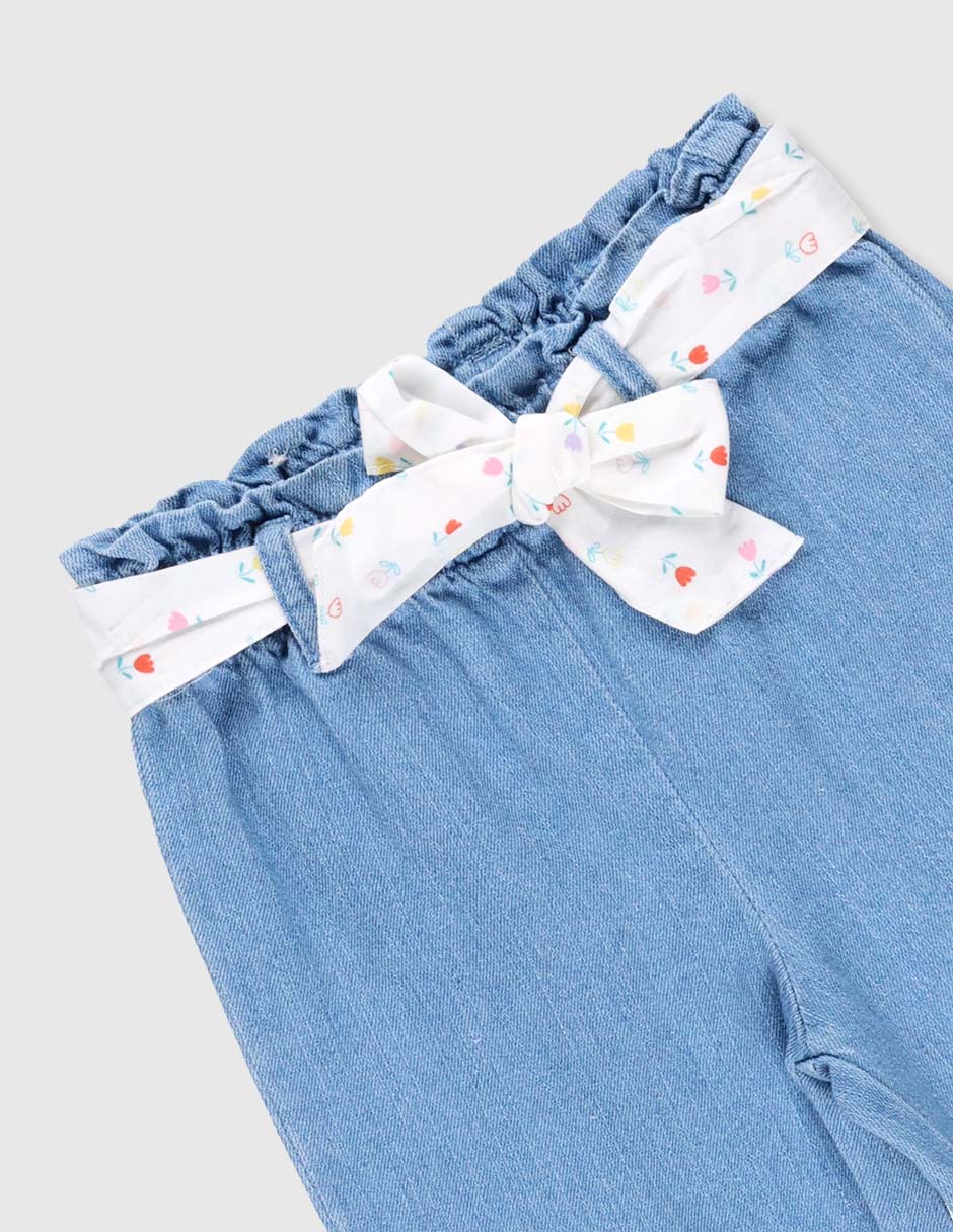 Jeans jogger straight lavado claro para bebé niña 3