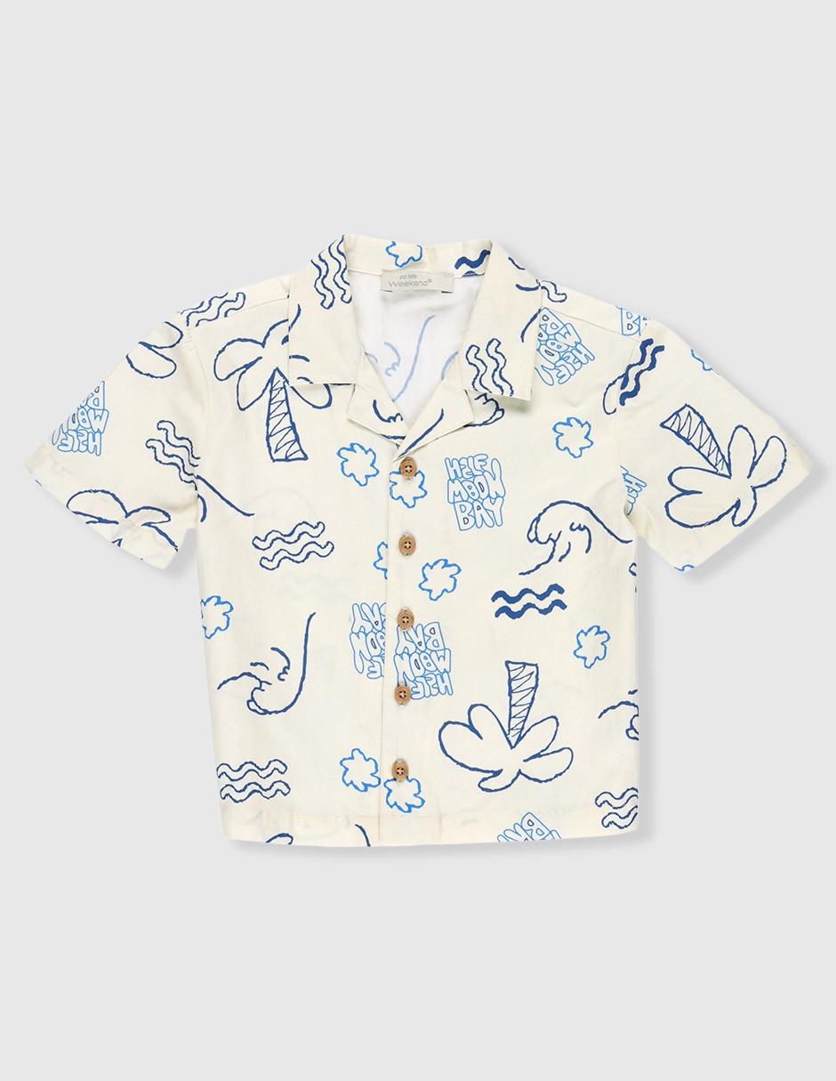 Camisa casual de algodón manga corta para bebé niño Camisa casual de algodón manga corta para bebé niño