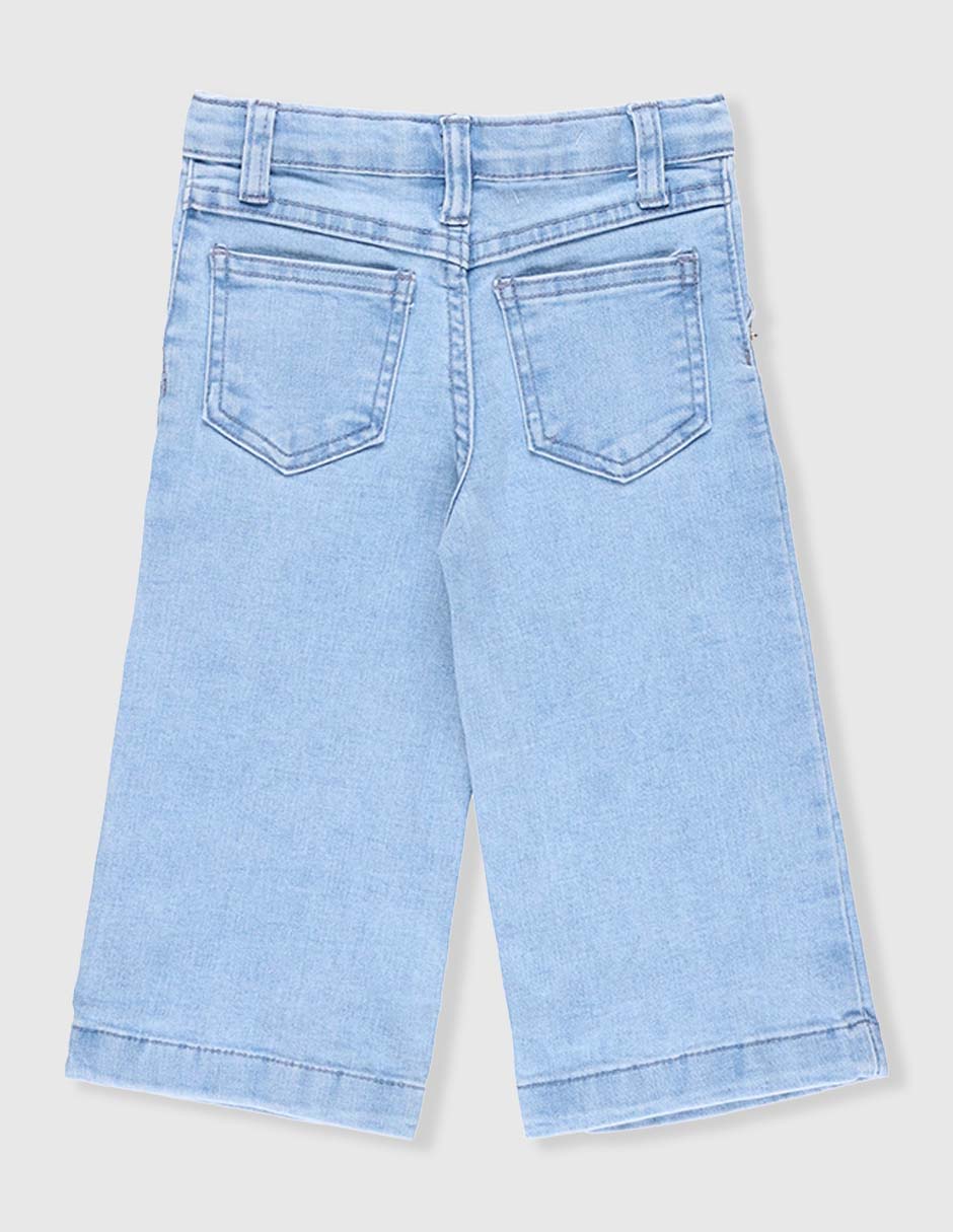 Jeans amplio lavado claro para niña 2