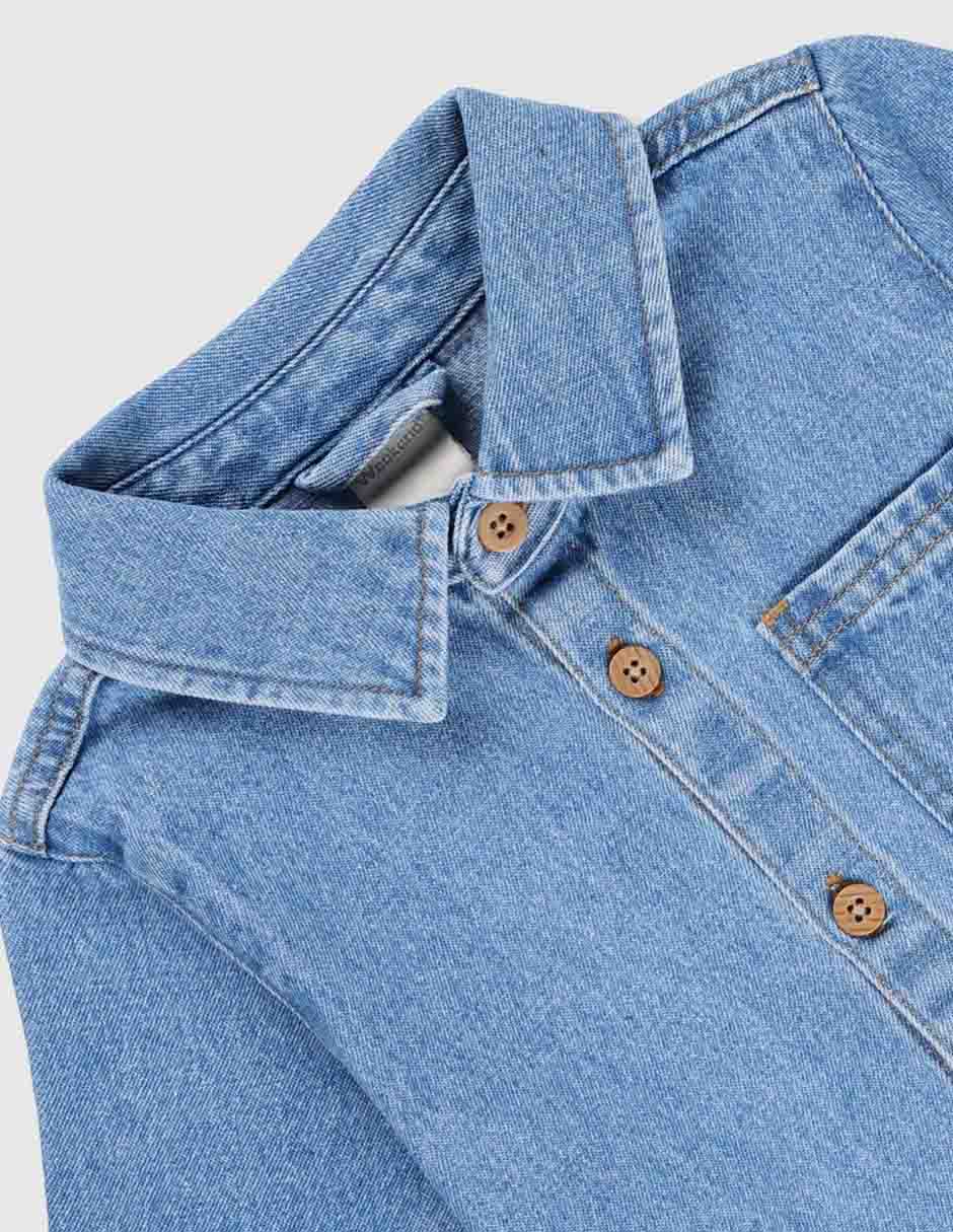 Camisa casual de mezclilla manga corta para niño 3