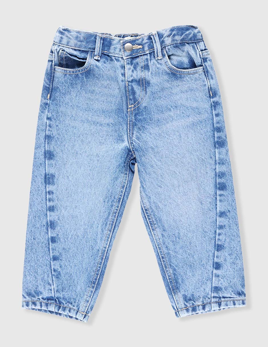 Jeans relaxed baggy lavado claro para niña Jeans relaxed baggy lavado claro para niña