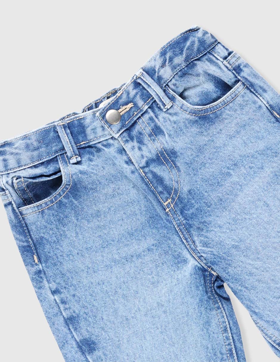 Jeans baggy lavado claro para niña 3