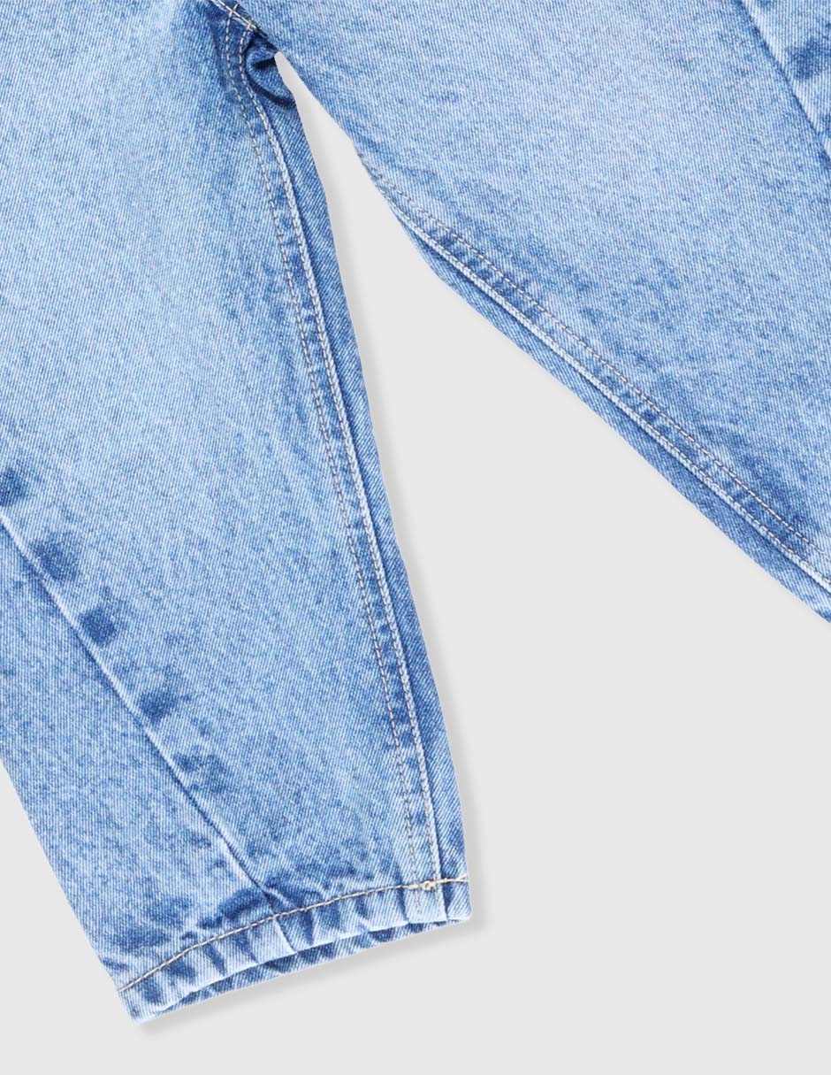 Jeans baggy lavado claro para niña 4