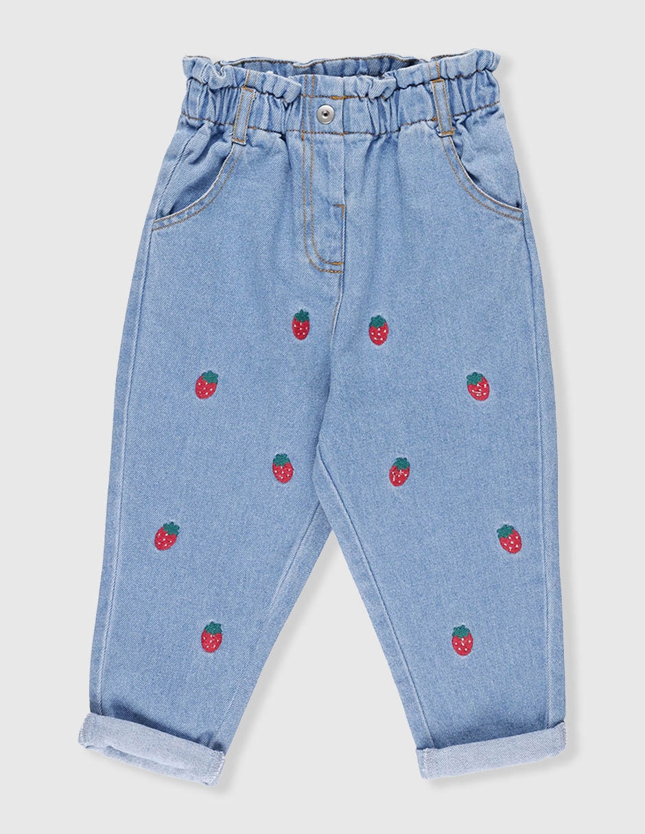 Jeans straight lavado claro para niña Jeans straight lavado claro para niña