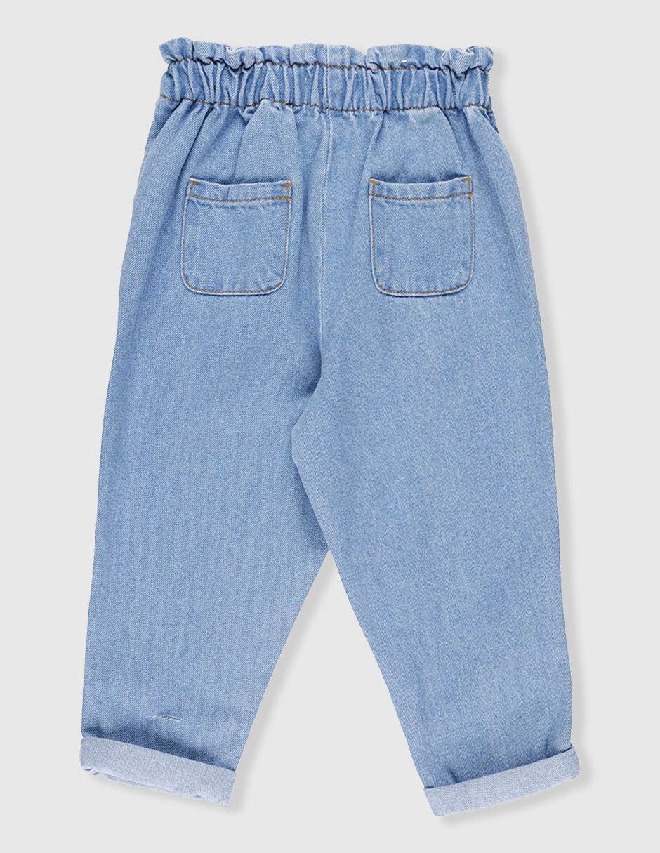 Jeans straight lavado claro para niña 2
