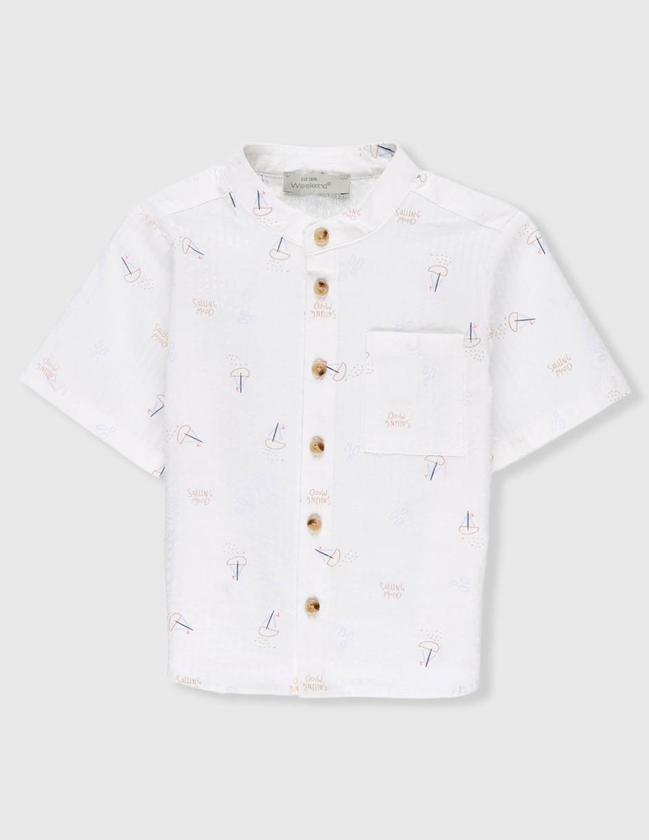Camisa casual de algodón manga corta para niño Camisa casual de algodón manga corta para niño