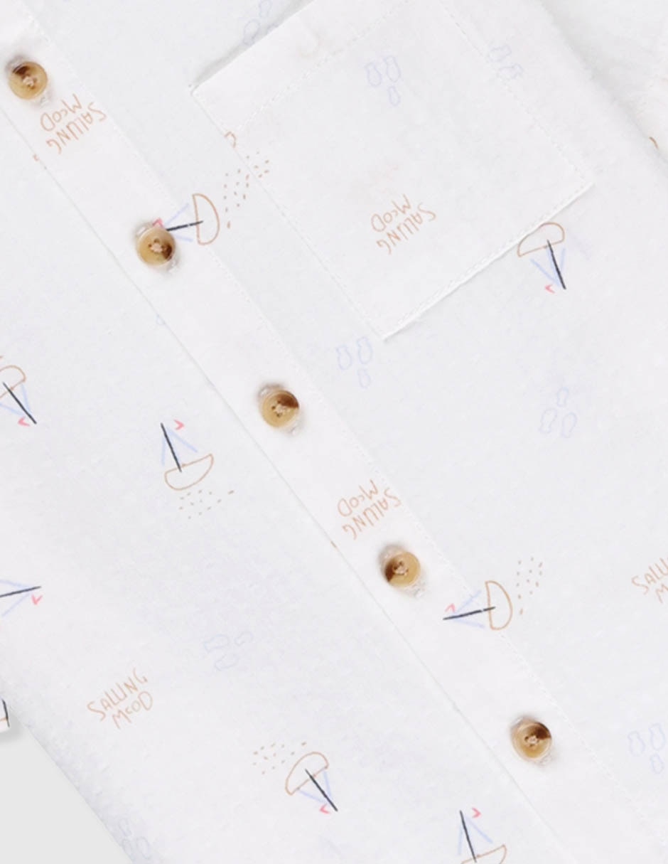Camisa casual de algodón manga corta para niño 4