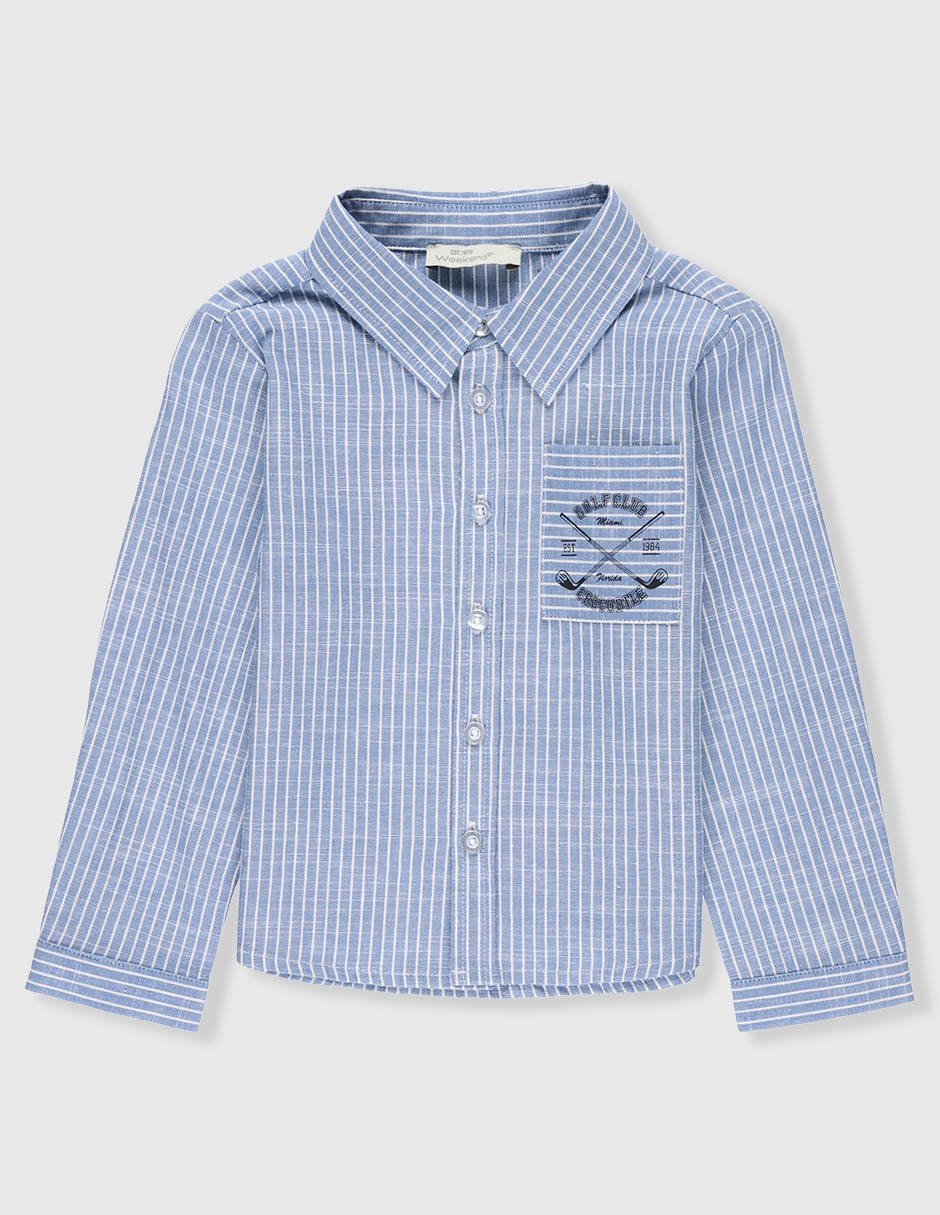 Camisa casual de algodón manga larga para niño Camisa casual de algodón manga larga para niño
