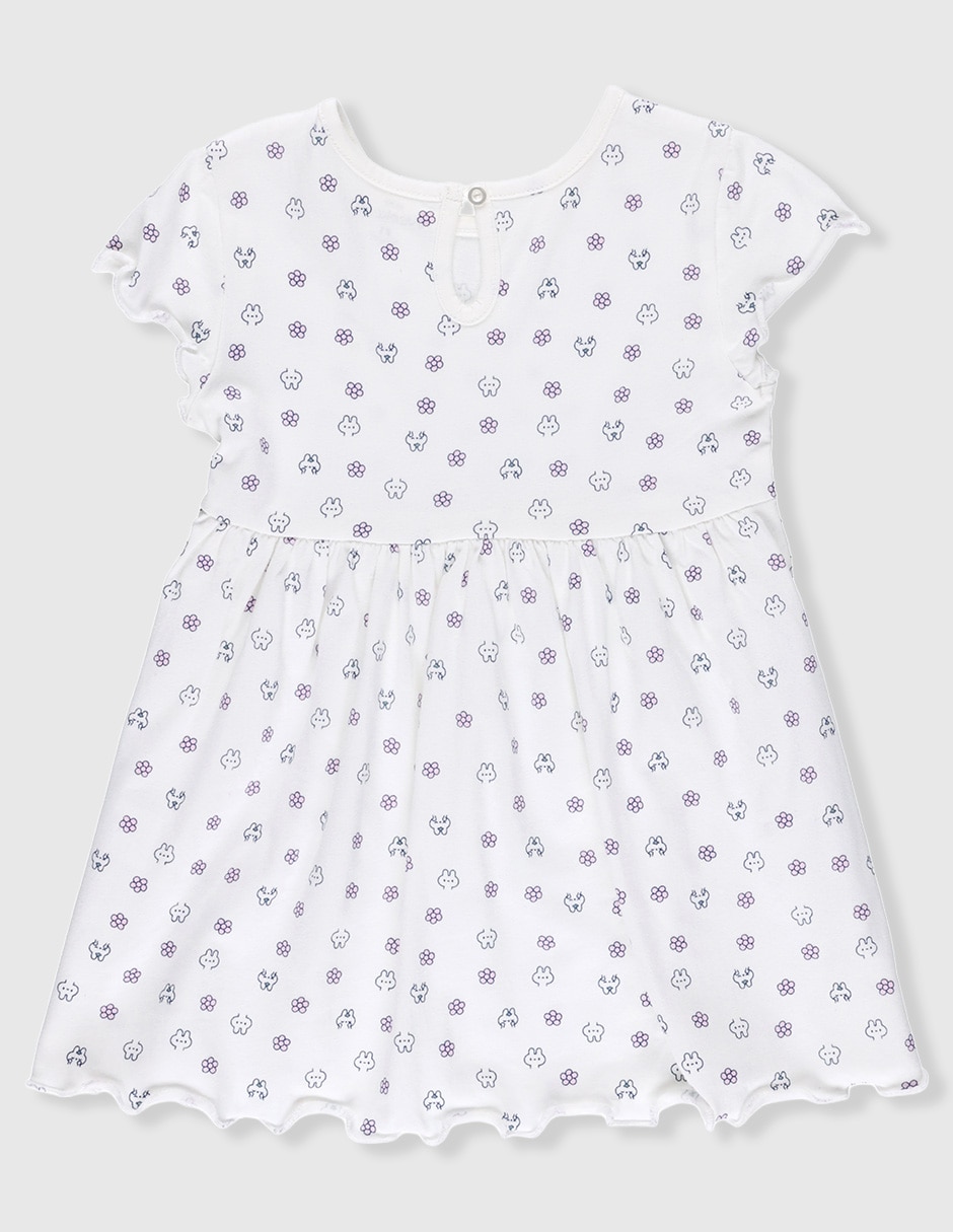 Vestido manga mariposa para niña 2