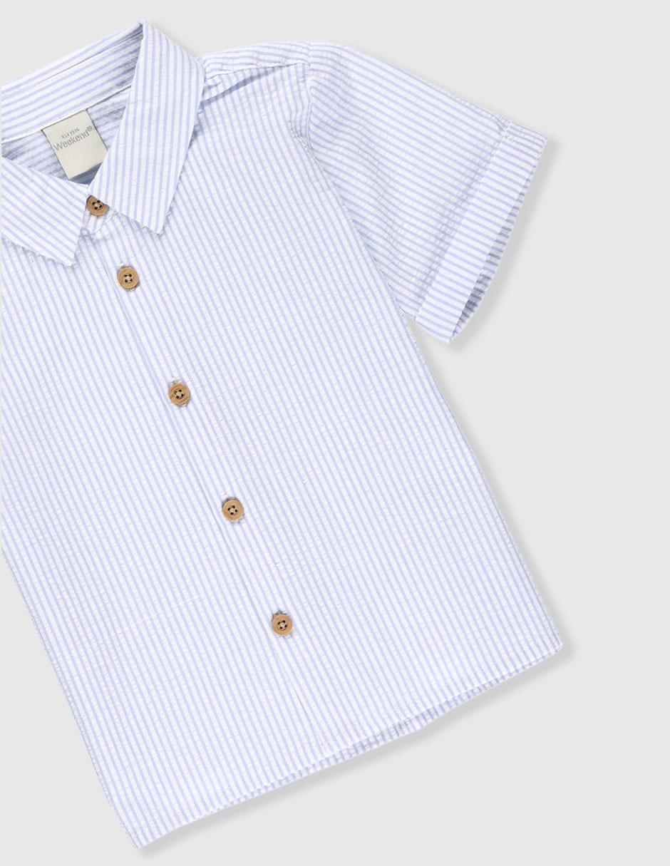 Camisa casual de algodón manga corta para niño 4