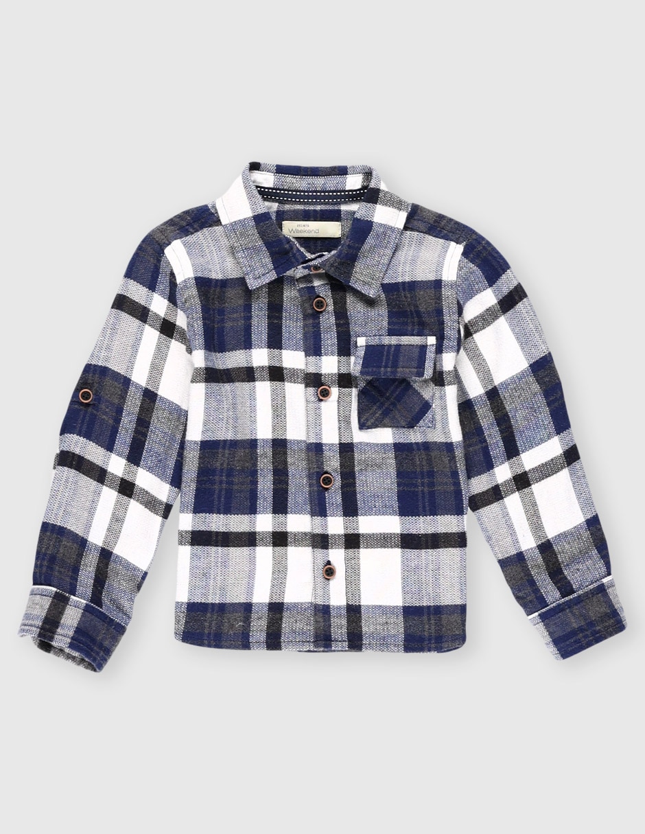 Camisa casual de algodón manga larga para niño Camisa casual de algodón manga larga para niño