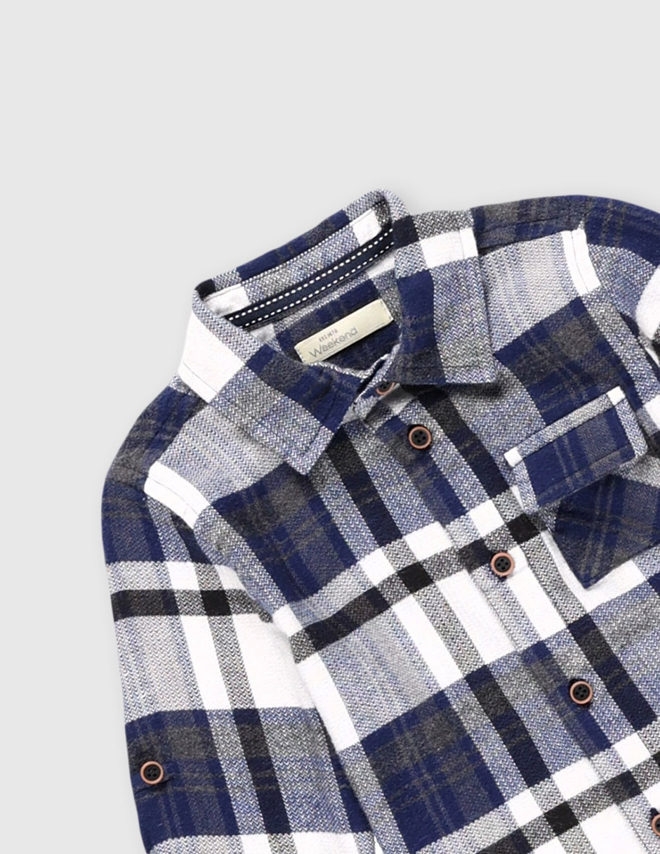 Camisa casual de algodón manga larga para niño 3
