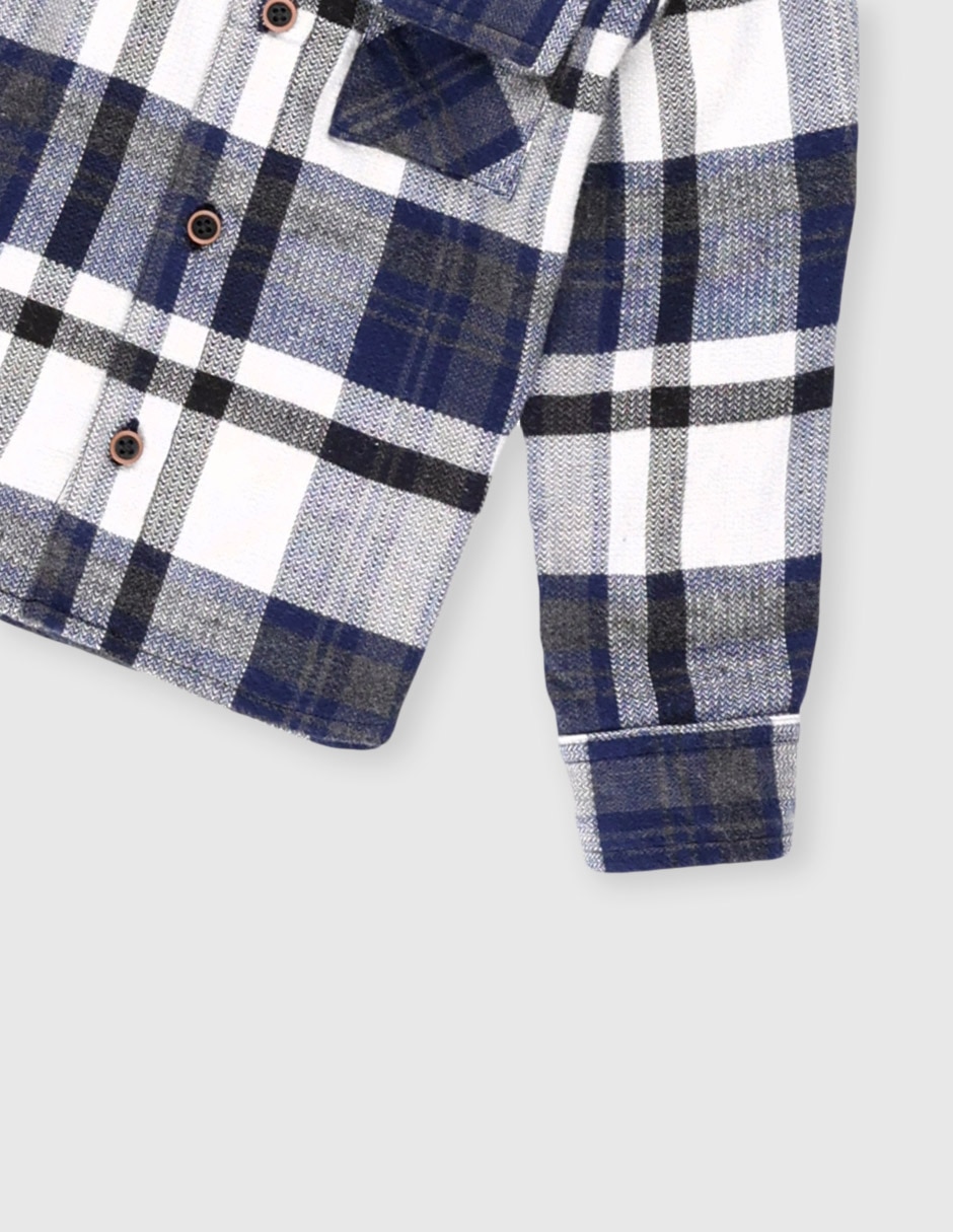 Camisa casual de algodón manga larga para niño 4