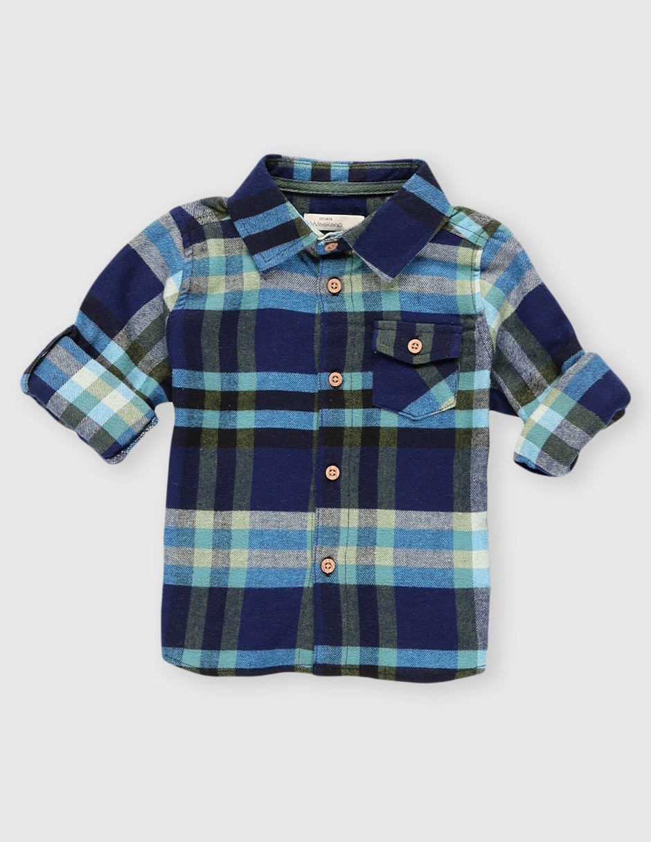 Camisa casual de algodón manga larga para niño Camisa casual de algodón manga larga para niño