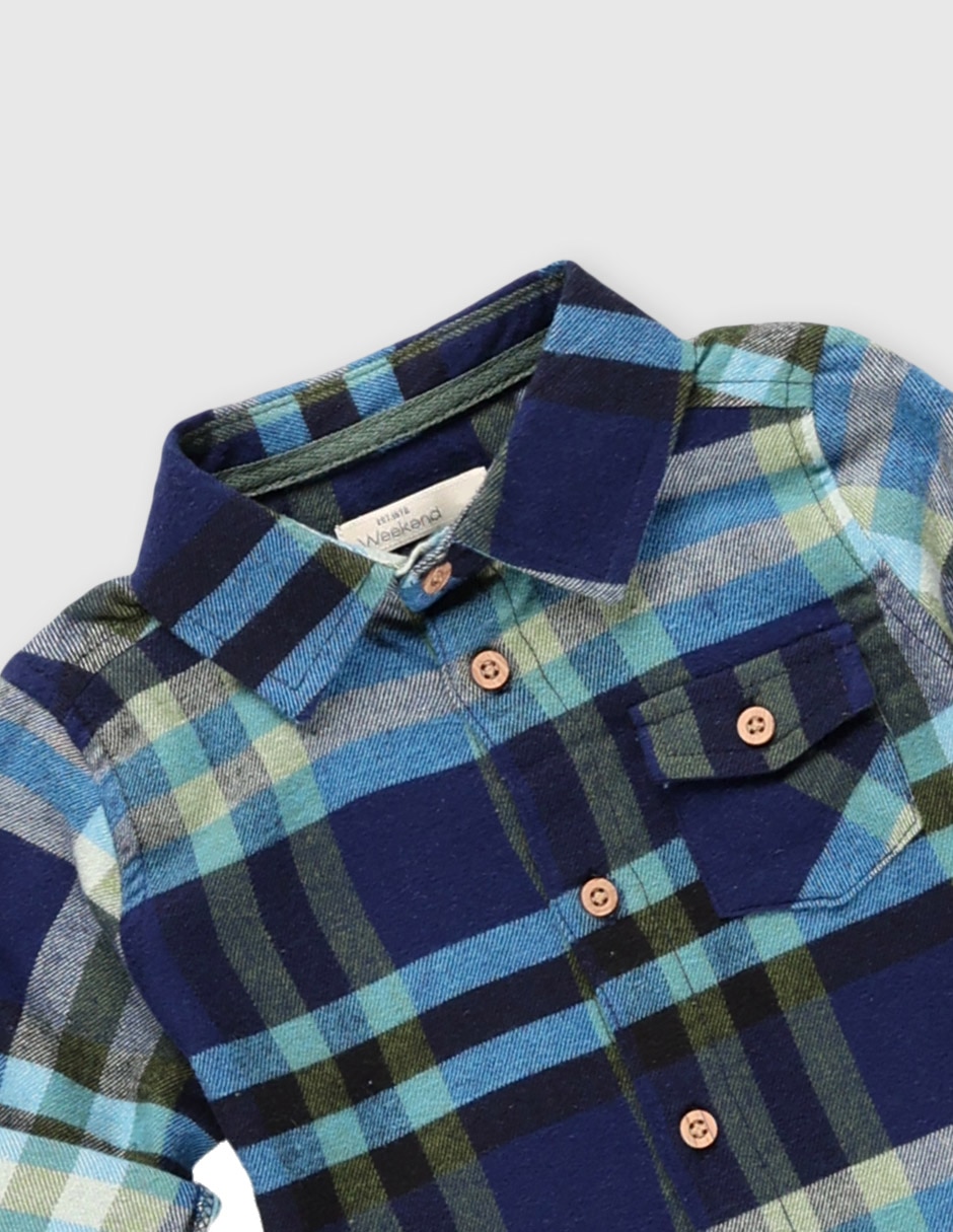 Camisa casual de algodón manga larga para niño 3