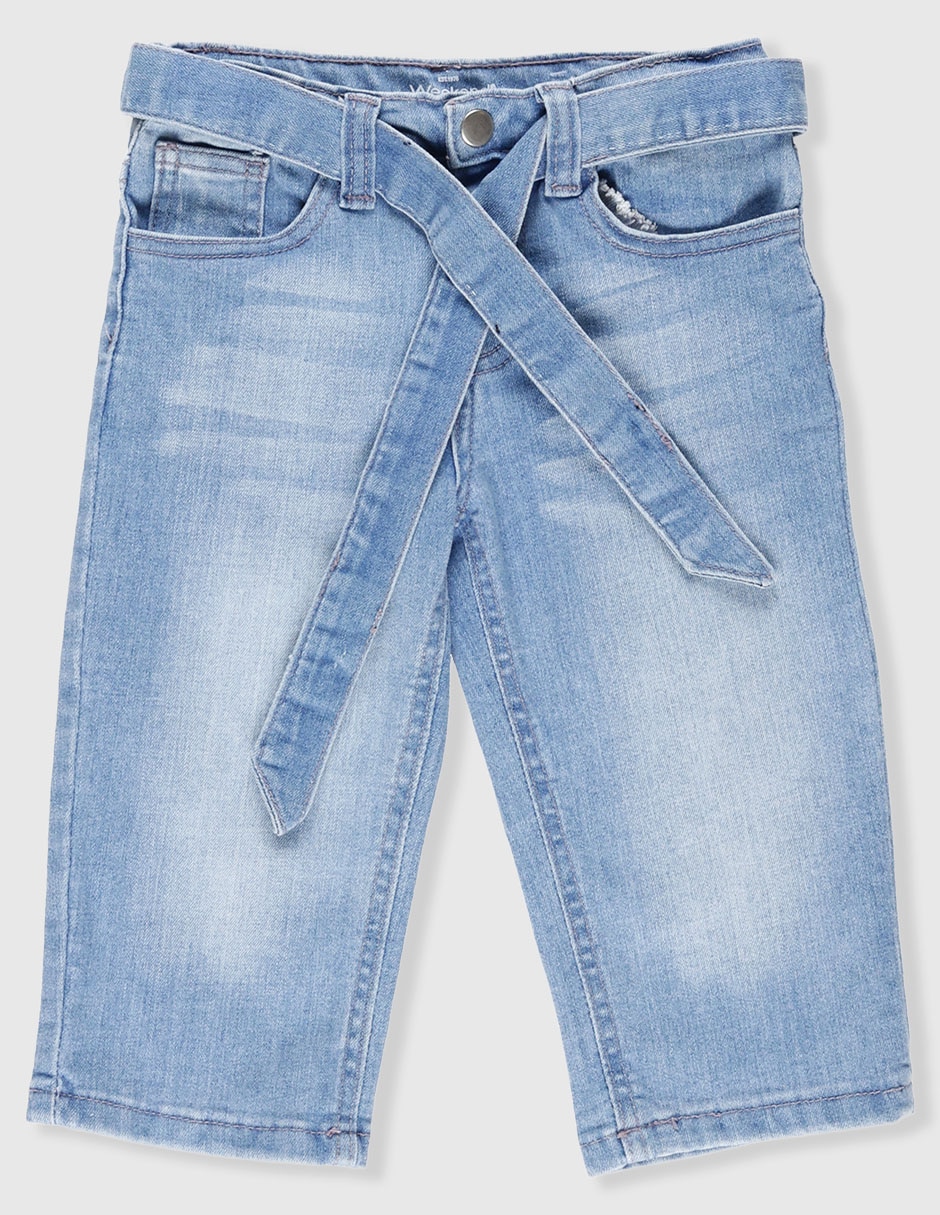 Jeans straight deslavado para niña Jeans straight deslavado para niña