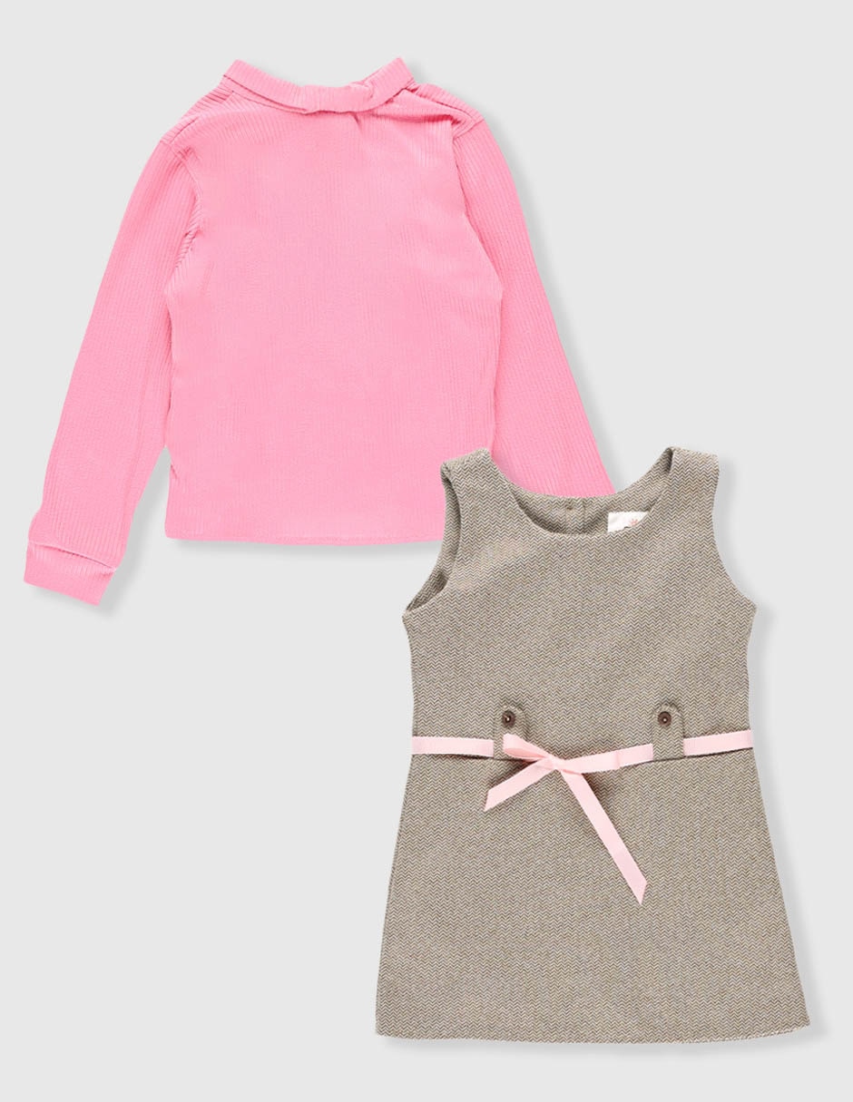 Conjunto vestido manga regular para niña Conjunto vestido manga regular para niña