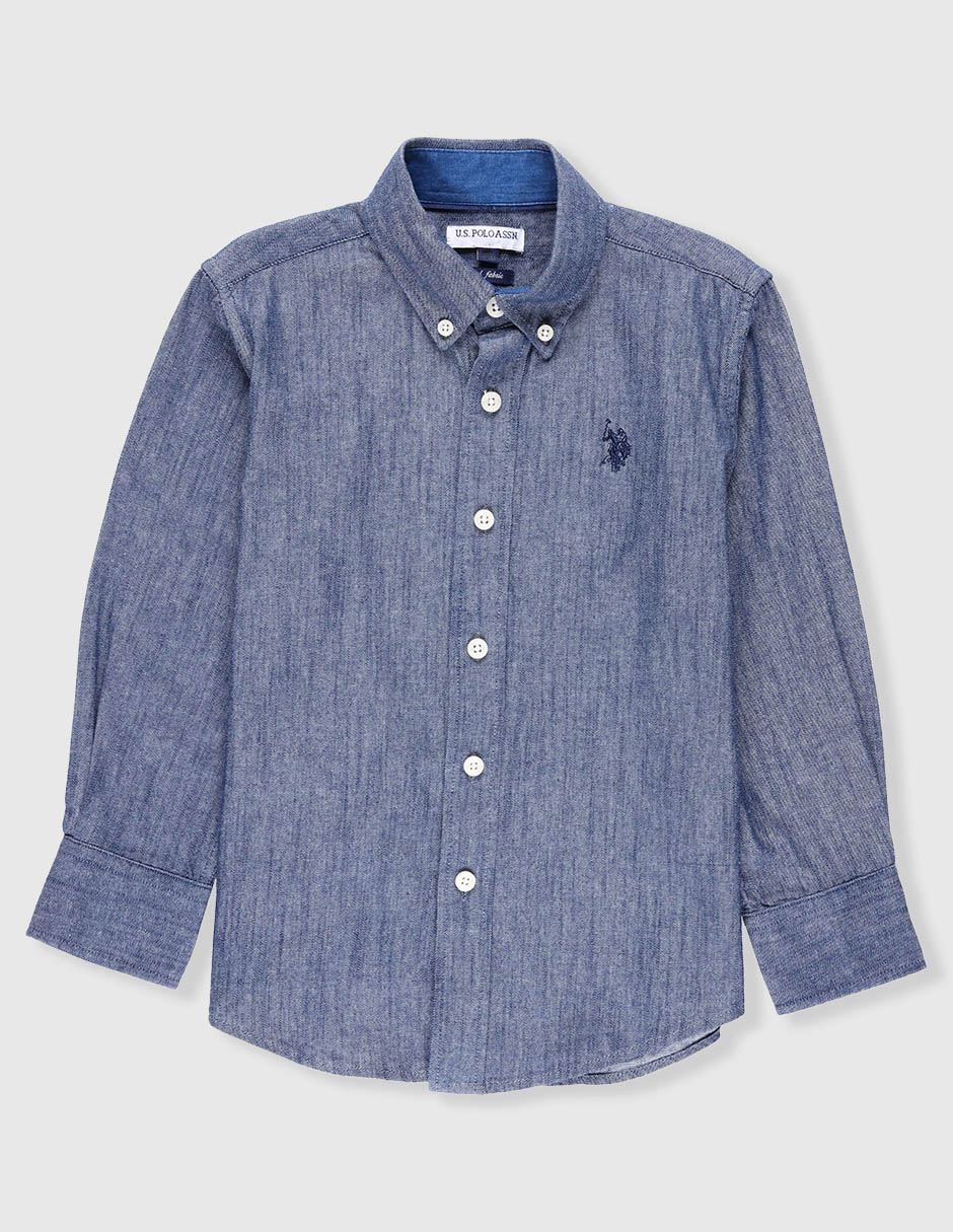 Camisa casual de algodón manga larga para niño Camisa casual de algodón manga larga para niño