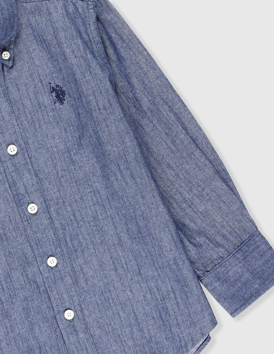Camisa casual de algodón manga larga para niño 3