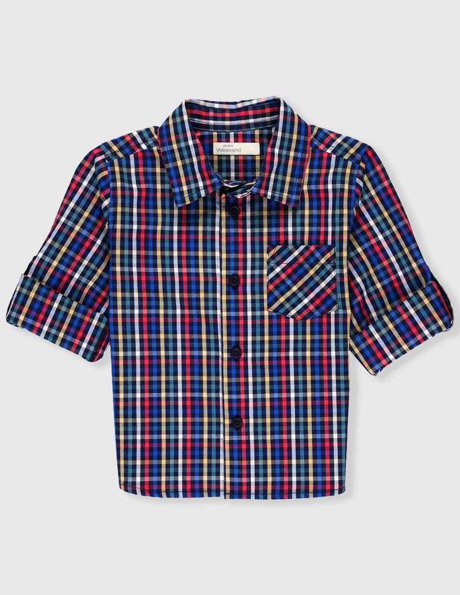 Camisa casual de algodón manga larga para niño Camisa casual de algodón manga larga para niño