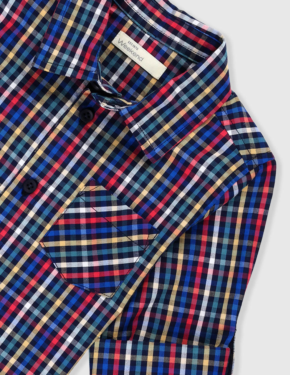 Camisa casual de algodón manga larga para niño 4