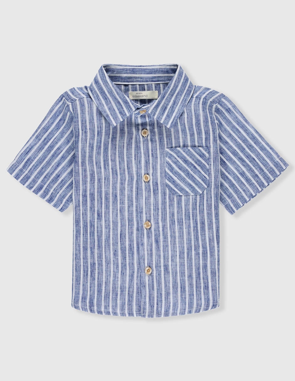 Camisa de algodón manga corta para niño Camisa de algodón manga corta para niño