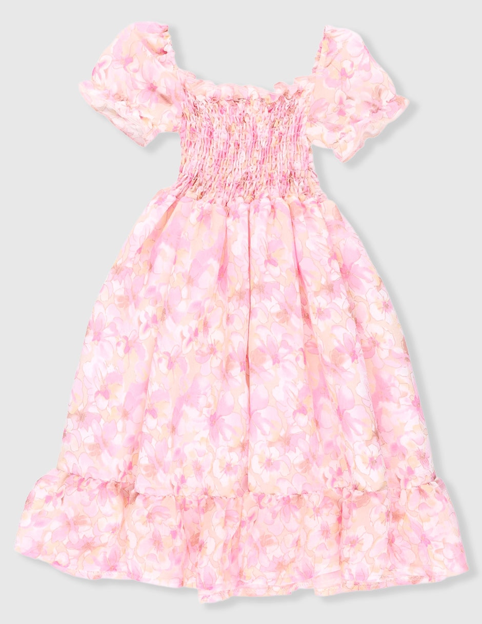 Vestido manga globo para niña 2